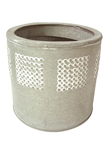 WH WORKING HOUSE MACETERO Maceta CUBREMACETAS Redondo Recto Metal Gris PEQUEÑO