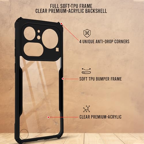 Image of Jkobi Hybrid Back Cover Case for Nothing Phone 4A Pro 5G (Shockproof with Polycarbonate Clear Panel | Professional Black)