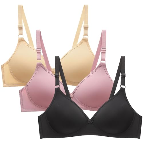 La Mejor Selección de Llanas para interiores los más solicitados. 29 Sujetadores Deportivos para Mujer, 3 Piezas, lencería de Color sólido, Sexy, sin Costuras, Comodidad, Ropa Interior Ligeramente inalámbrica, 9-431 Beige, XX-Large