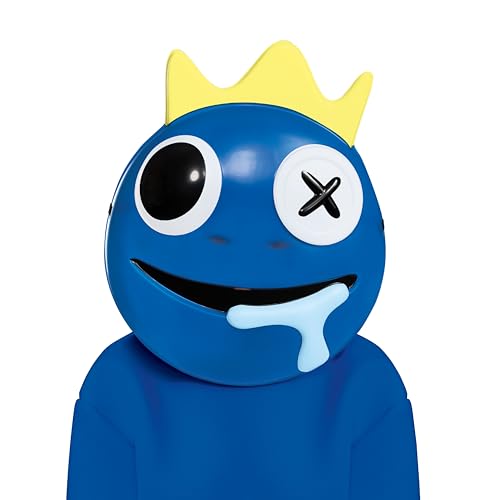 Máscara azul Rainbow Friends infantil personaje de plástico con elástico