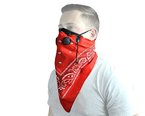 Atv Tek, Bandana Style Dust Masks With Suspension Straps & 3D Nose Box - Red, Xl #TOP2
