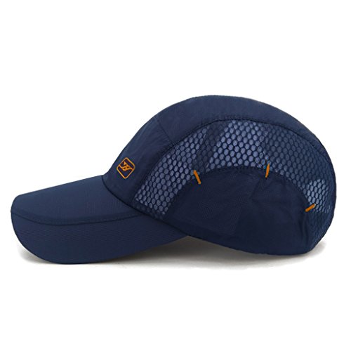 Lethmik Quick Dry Sports Cap Unisex Sun Hat Summer Uv Protection Outdoor Cap Navy Blue #TOP1