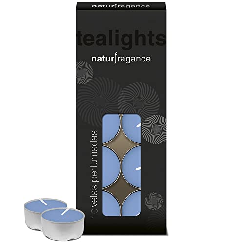 Flower - Tealights Perfumadas | Aroma Limpio y Refrescante | Decoración Elegante para Interiores y Exteriores | Pack de 10 Unidades, Multicolor, Cera