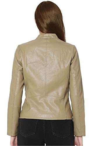 Image of ONLY Women Brown Leather Jacket