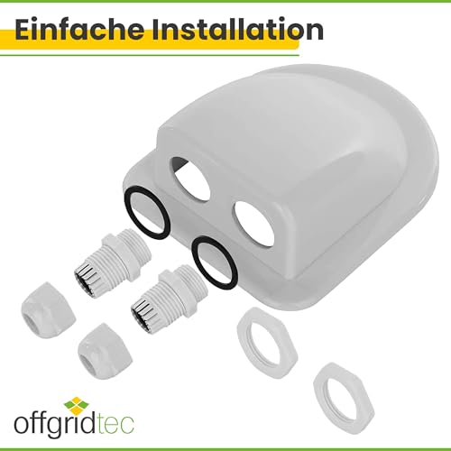 Miniatura 6 de Offgridtec Conducto De Techo Pasaventanas 2 Blanco Cuádruple Para Caravanas Caravana Barcos Cable Solar Pasaventanas Abs, 1 Pieza, 006420, 2 Vías Blanco Luz