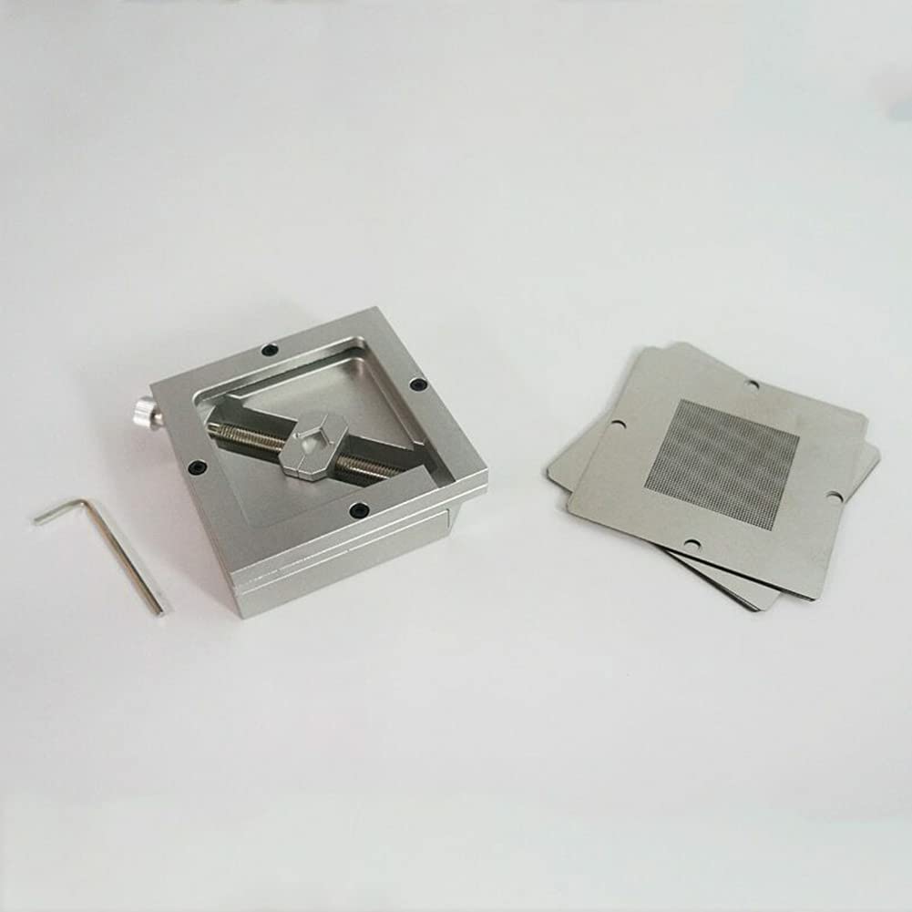 SPORTARC pour BGA Kit de reballing de 90 mm avec gabarit de fixation et 10 pochoirs universels
