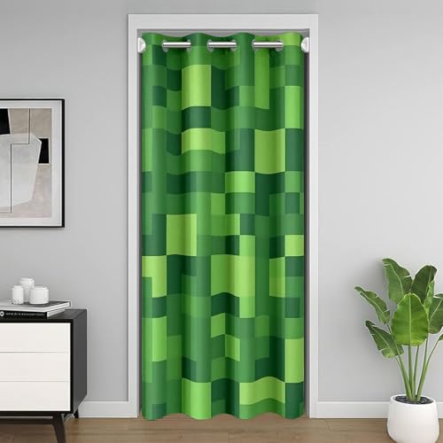 Loussiesd Pixel Thème Rideau Occultant Rideaux Géométrique Carré pour Garçons Filles Gamer...