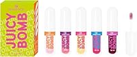essence JUICY BOMB lip oil set 02 POUT OF PARADISE, Lippenöl-Set aus 5 Shades, tropischer Duft, glänzendes Finish, für gepflegte Lippen, 5×2,4ml