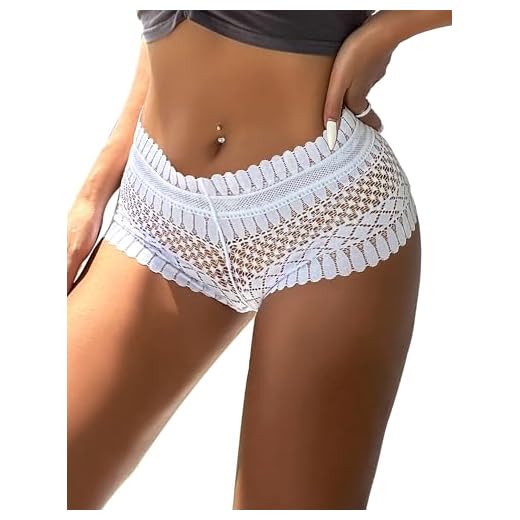 comeondear Tangas para Mujer Culottes y Shorts String Sexy Bragas Mini String de Encaje Tanga de Hilo T-Back Tanga Thong Ropa Interior de Talla Grande(Blanco,XS-S)
