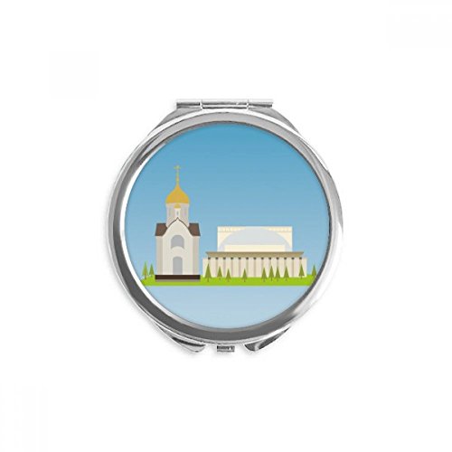 Miroir de maquillage poche symbole Novossibirsk Russie rond portable multicolore