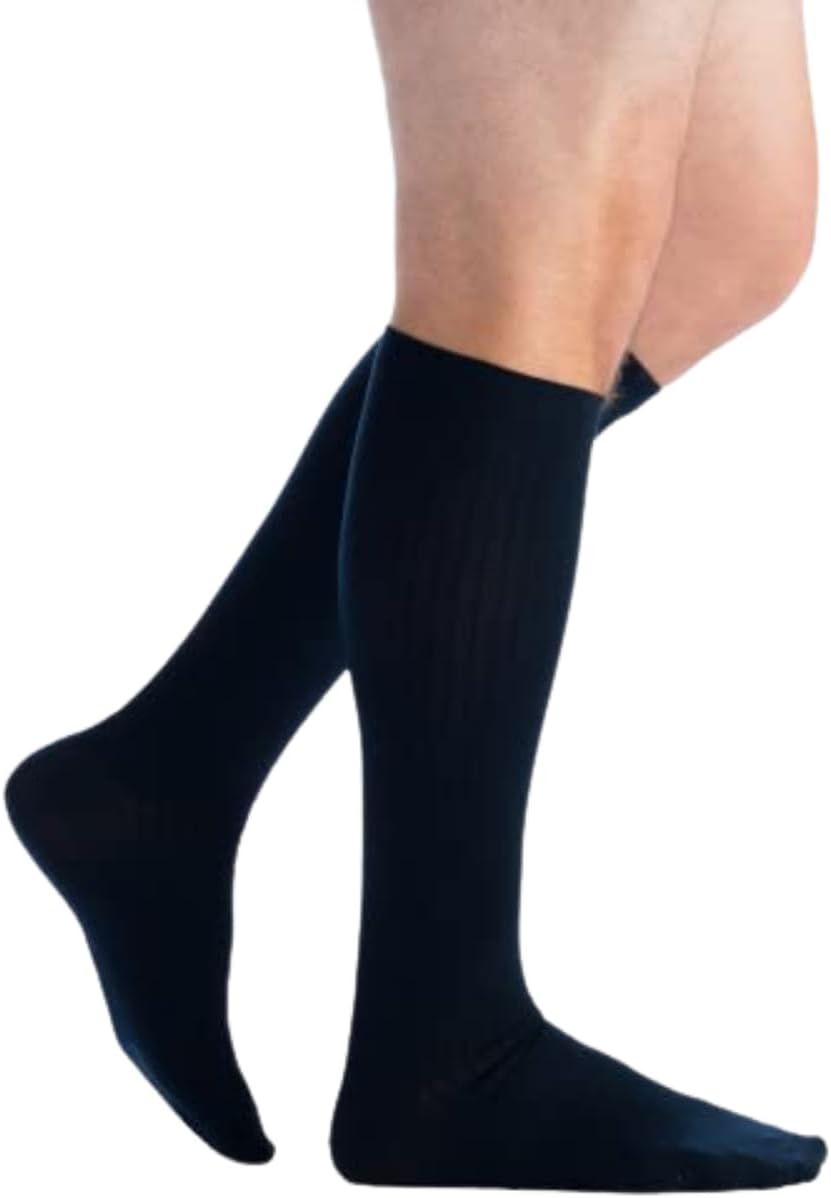 EvoNation Men’s Knee High 8-15 mmHg Graduated Compression Travel Socks – Mild Pressure Compression Garment