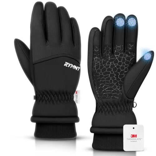RYMNT Winter Waterproof Gloves Women Men 3M Thinsulate Windproof Thermal Ski Glove with Touchscreen Anti-Slip Snow Warm Gloves for Cycling Driving Hiking Biking Riding Running Outdoor Sports