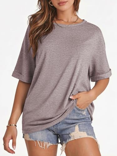 Image of ATHMILE Womens Oversized T Shirts Summer Tops Spring Casual Loose Fit Workout Short Sleeve 2026 Beach Vacation