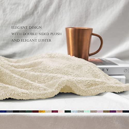 Exclusivo Mezcla Plush Extra Large Fleece Throw Blanket For Couch,Bed And Sofa (50X70 Inches, Beige) Soft, Warm, Lightweight #TOP4