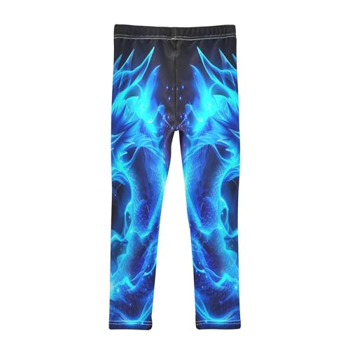 Girls' Leggings Blue Flame Dragon Kids Yoga Tights Pants 1 Pack 208561372