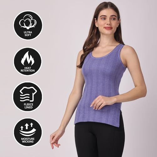 Image of FF Women's Thermal Scoop Neck Cami Tank Tops, Ultra Soft Fleece Lined Camisole, Winter Warm Underwear Top