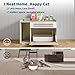PeacefulHues 31.5 Inch Modern Litter Box Enclosure Cabinet, Concealed Litter Box with Vent Door/Left Side Storage Drawer & Shelf/Small Storage Cabinet/Raised Legs/Top Protectors,for All Kinds of Cats