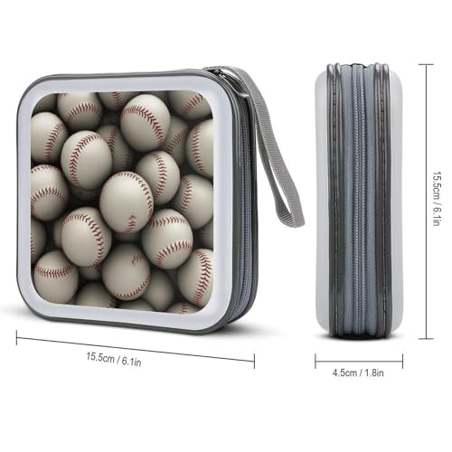 Funda para CD de béisbol rígida anticaídas para 40 DVD portátil 3