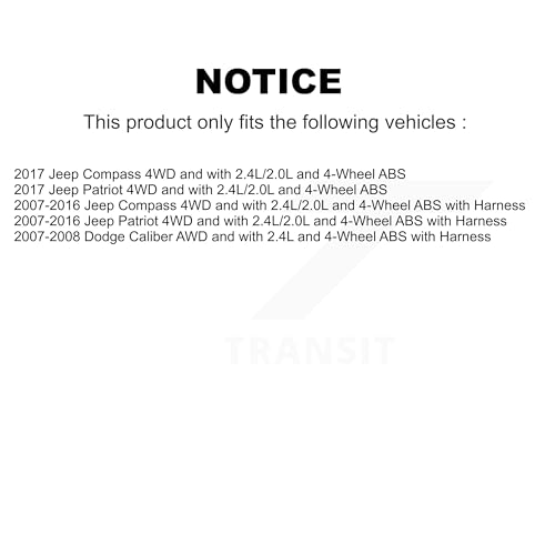 Kugel Rear Right (Passenger Side) Wheel Hub Bearing And ABS Sensor Kit Replacement For Jeep Patriot Compass Dodge Caliber K7S-100424 by KUGEL - Used condition - Image 2
