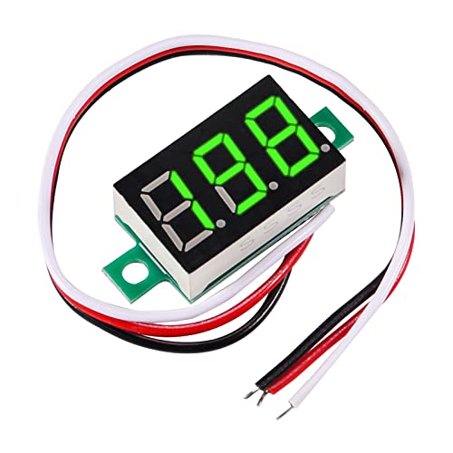 Image of 0.36 inches 3-Wire LED Ultra-Small 0-30V DC Mini Digital Voltmeter Led Voltage Display Red /Blue /Green Three Colors Display (Pack of 3)
