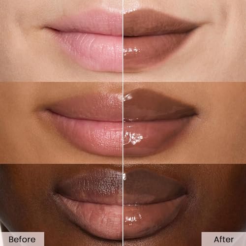 Image of FeiCuiYun Lip Tinted Glowy Balm Hydrating Tinted Lip Serum Lip Gloss, Ultra-Hydrating Natural Vegan Lip Balm, Sheer-Tinted Shine & Hydration, Soothes & Softens Dry Lips Skincare (Light Brown)