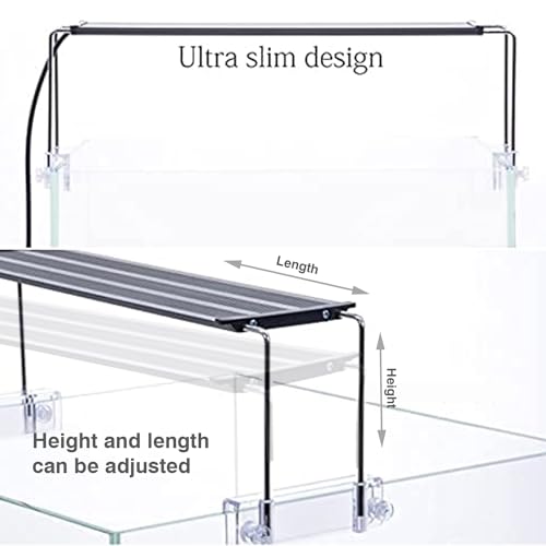 Image of Jainsons Pet Products Aquarium Fish Tank for Planted /Nature Aquarium Lighting Slim Bright Planted MinJiang Aquarium White LED Light (XP-300 |16 W | Suitable for 30-40 cm Aquarium)
