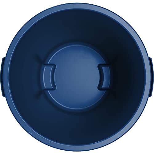 Image of SPARTA Bronco Waste Container Trash Container, Round Trash Bin for Disposal, 10 Gallons, Blue, (Pack of 6)