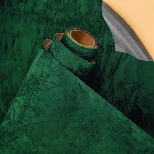 Forro de papel autoadhesivo de terciopelo verde esmeralda para acabados de lujo 7
