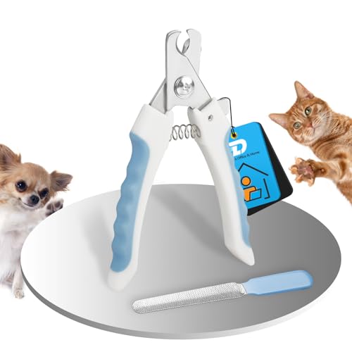 Image of Cat & Dog Nail Clippers with Safety Guard 2Pcs, Professional Pet Nail Clippers for Cats, Kitten Nail Clipper, Cat Claw Clippers,Sharp and Safe,Cat Claw Trimmer Includes Nail File Blue