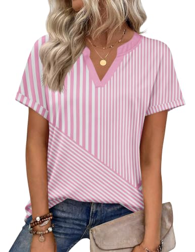 Image of Zeagoo Womens Tops Short Sleeve Summer V Neck Shirts Work Blouses Business Outfits Fashion Clothing