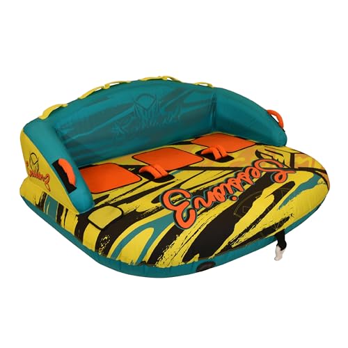 HO Sports Session 3 Towable Tube - 3 Rider Water Tube - Dual Tow Points - Hexa-lite Rip-Stop Nylon - Quick Connect Tow System - Heavy-Duty PVC Bladder