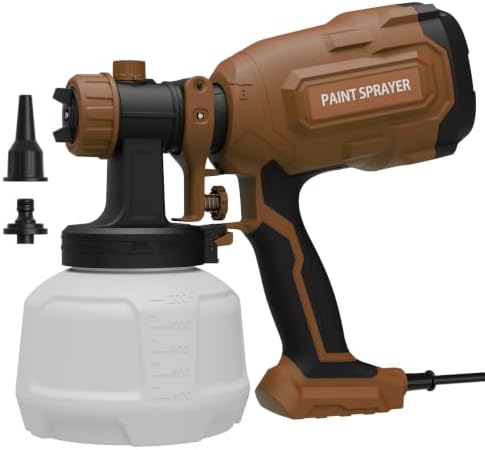 Paint Sprayer, 4 Brass Nozzle Sizes, 3 Spray Patterns, Orange image 2