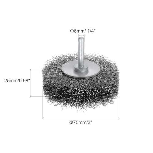 Image of uxcell 2PCS Wire Wheel Brush for Drill Attachment 3 inch Carbon Steel Wire for Cleaning Removal Rust Stripping Corrosion