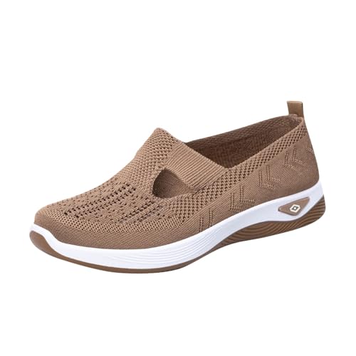 Zapatillas Mujer Fascitis Plantar Calzado Fascitis Plantar Mujer Ancho Especial Zapatillas Deportivas Ortopedico Sin Cordones Transpirables Antideslizantes Zapatos Deporte Malla Cómodas Verano