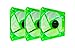Apevia CF312SL-UGN 120mm 4pin+3pin Silent Green LED Case Fan (3-pk)