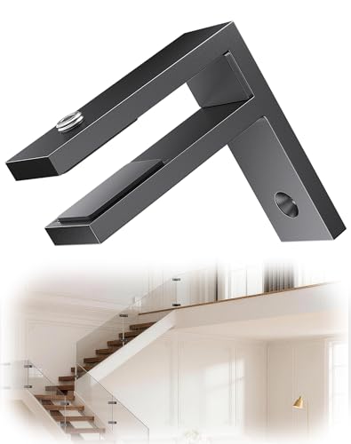 1 Pack Glass Clamp, F Shape 304 Stainless Steel Wall to Glass Clips Brackets for 3/8