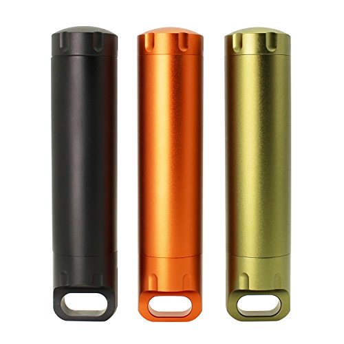 PPFISH Air-Tight EDC Accessory Case, Waterproof Pill Fob Capsule/Match Case Pill Holder Case, Outdoor Survival Storage Container Dry Box (Pack of 3)