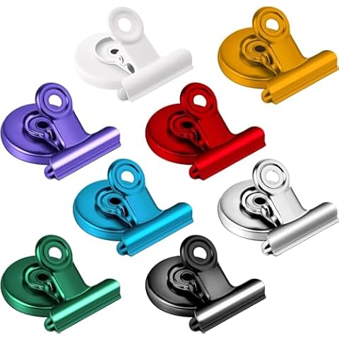DIYSELF 8 Pack Magnet Clips, Strong Fridge Magnets Clips, Heavy Duty Refrigerator Magnets, Clip Magnets for Classroom, Whiteboard, Office, Photo, Magnetic Clips Locker Decorations for Girls, Kids Cover