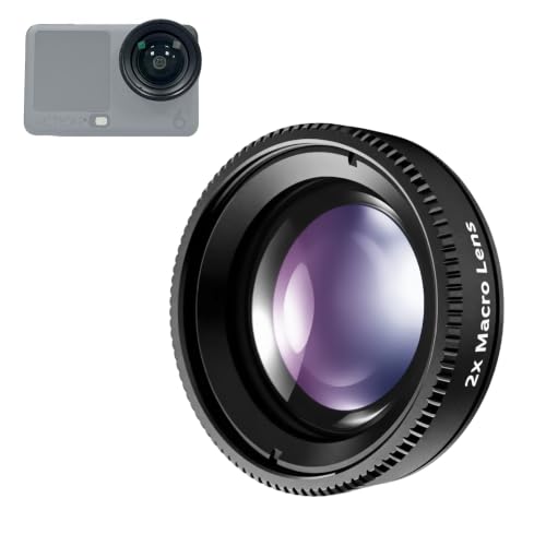 VEEDZOENS 2X Close-Up Macro Filter Lens for DJI Osmo Action 6 Multi-Layer Coated Optical Glass Screw Thread Mount Installation Includes Portable Box Action Camera Photography Accessories