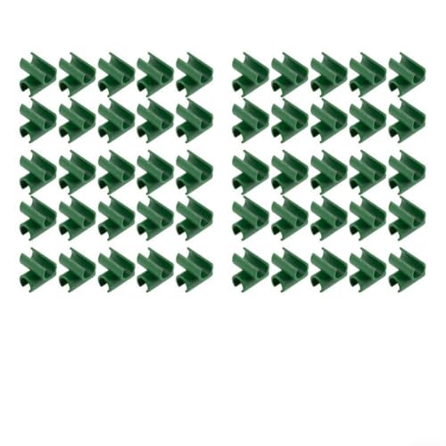 Conectores de soporte para plantas para estacas de 8 mm, paquete de 50 hebillas cruzadas de plástico en forma de U para jaulas de tomate, red de frutas, verduras trepadoras y postes de jardín