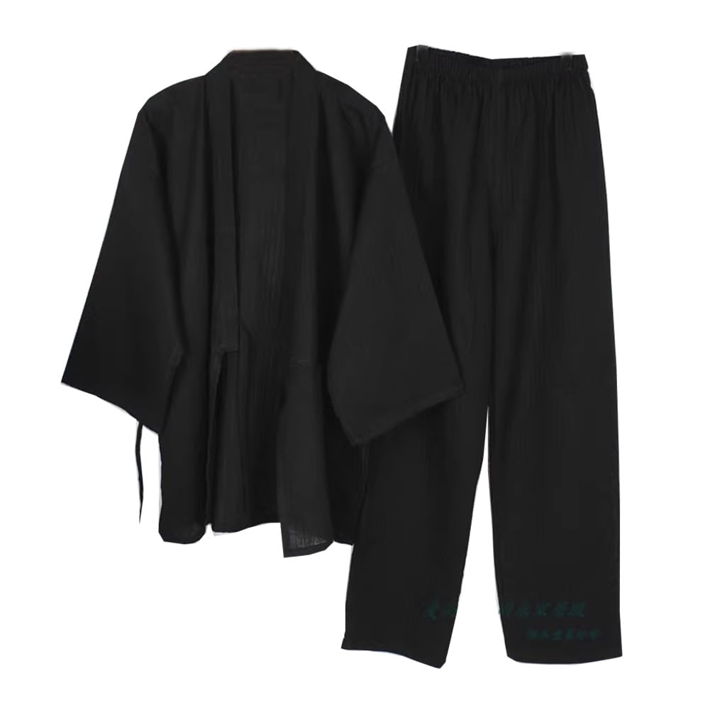 FANCYPUMPKIN Klasyczny męski japoński styl bawełniany szlafrok plus size kimono piżama garnitur
