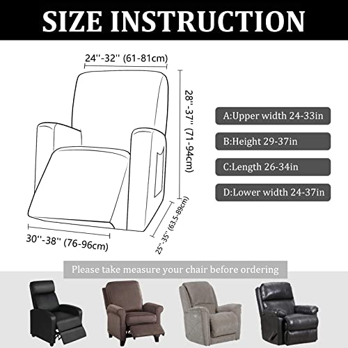 Jaotto Housse de Fauteuil Relax Extensible 1 Place, Housse de Fauteuil Relax Inclinable Electrique, Couverture de Chaise Canapé Relax avec Poche, Protecteur pour Fauteuil Inclinable,Géométrie Orange - Image 3