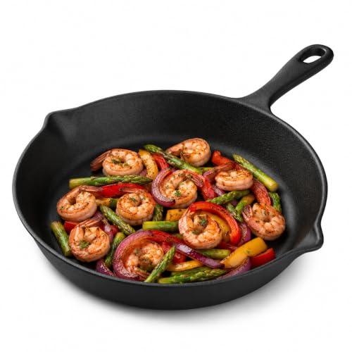 Image of Esspy Pre-Seasoned Cast Iron Frying Pan | 9.5inch / 1.5L / 3-4 People | Toxin Free | No-Chemical Coating | Skillet for Frying, Searing, Sauteing, Baking, Roasting | Cast Iron Cookware
