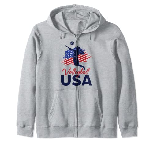 American Flag Volleyball USA Sudadera con Capucha