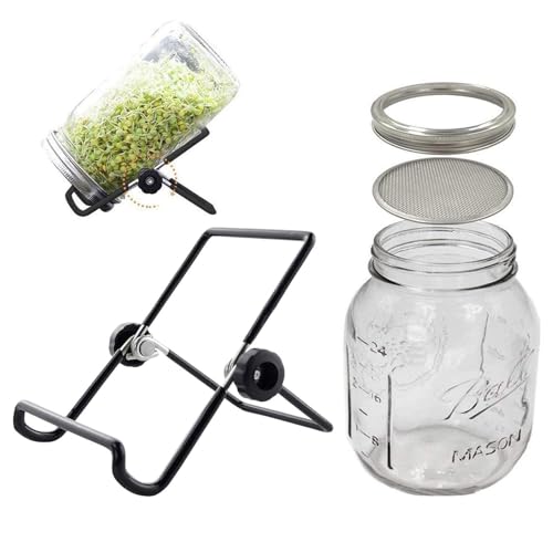 Tarro de germinación de semillas, tapas de acero inoxidable 304 para tarros Mason de boca regular y ancha, tarros de boca ancha, juego de tapas de tarros de conservas para cultivar semillas de brotes