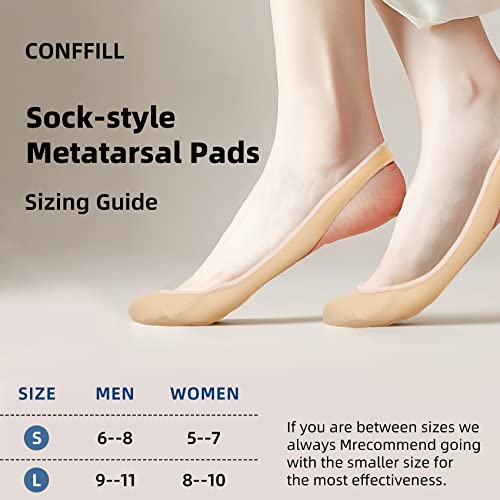 Sock-Style Metatarsal Pads Ball Of Foot Cushions With Gel Pads - Ball Of Foot Pain Relief Cushions For Sesamoiditis, Metatarsalgia, Morton's Neuroma(S(W:4-6), Beige) #TOP4