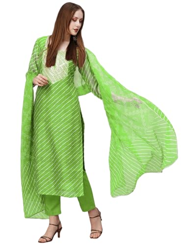 Ensemble kurta en coton mélangé trois pièces avec pantalon