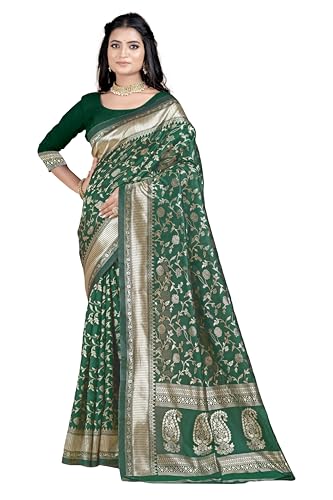Image of Women's Banarasi Saree Pure Kanjivaram Silk Saree Soft Party Saree collections With Blouse Piece for Wedding saree