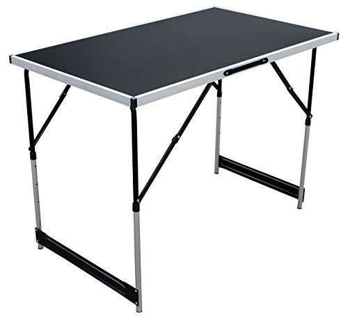 FineHome Table de camping pliante XXL en aluminium Hauteur réglable 100 x 60 x 73/80/87/94 cm Cover