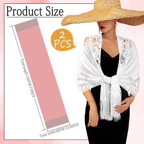2 PCS Lace Shawl,Shawl Wraps for Women,Christmas Gifts for Women,Shawls and Wraps for Evening Dresses2